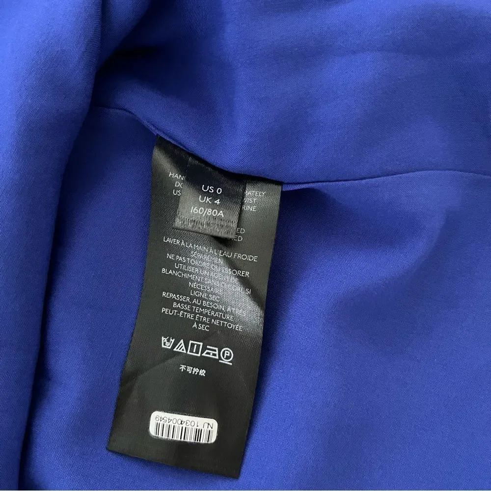 Anthropologie Ruffled One-Shoulder Mini Dress in Blue, Size 0 NWOT
